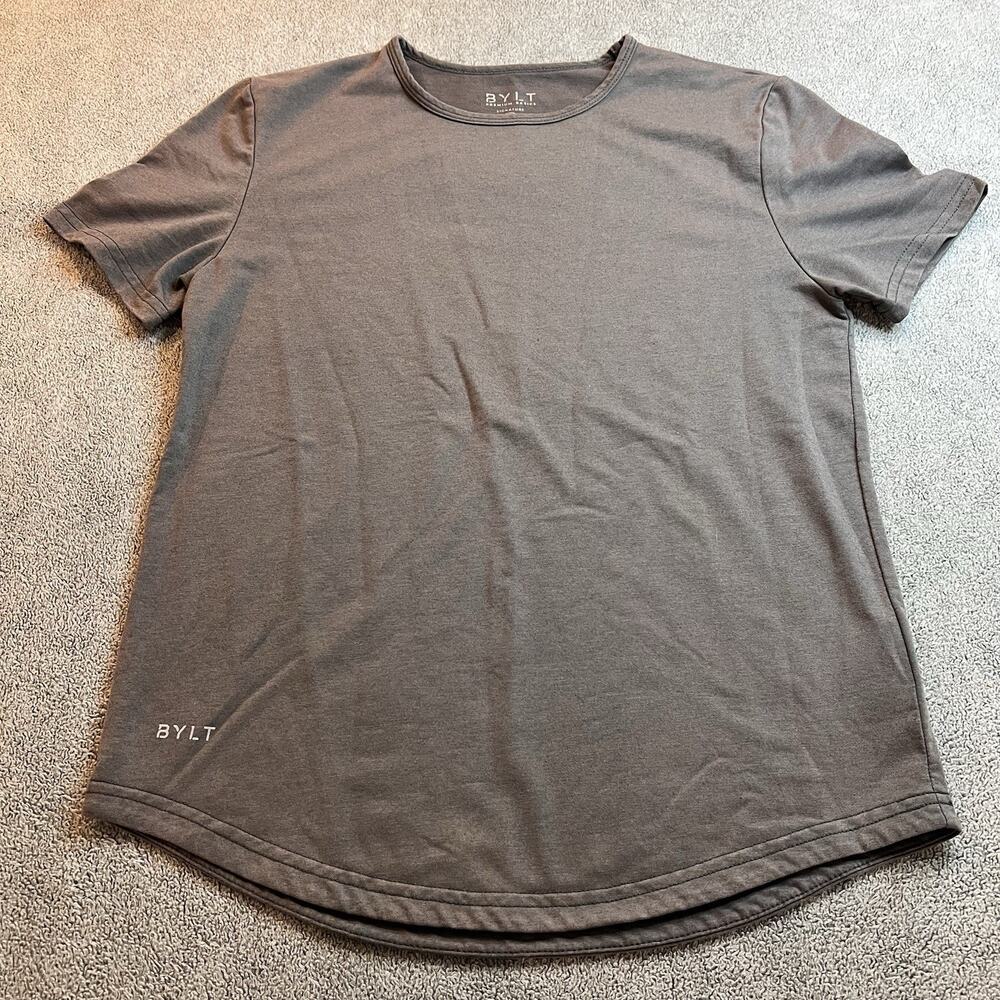 BYLT Basics Kids Drop-Cut LUX Short Sleeve Shirt Heather Grey Youth XL 12/13